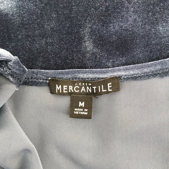 J Crew Mercantile Blue Velvet Surplice Top - Picture 5 of 7